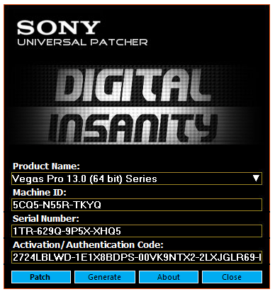 generate authentication code sony sound forge 9.0